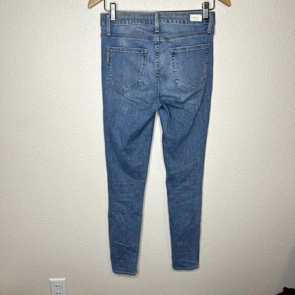 Paige Hoxton Ankle Skinny Jeans in Silver Tux Stripe Size 27 - Picture 5 of 7